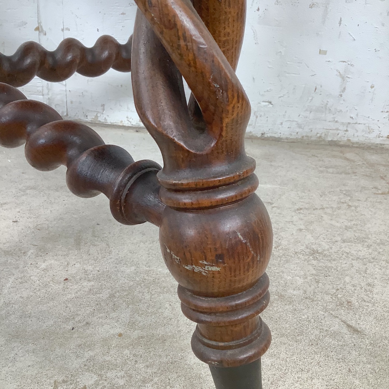 Antique Wood Accent Table, Ball and Claw Feet - image-13