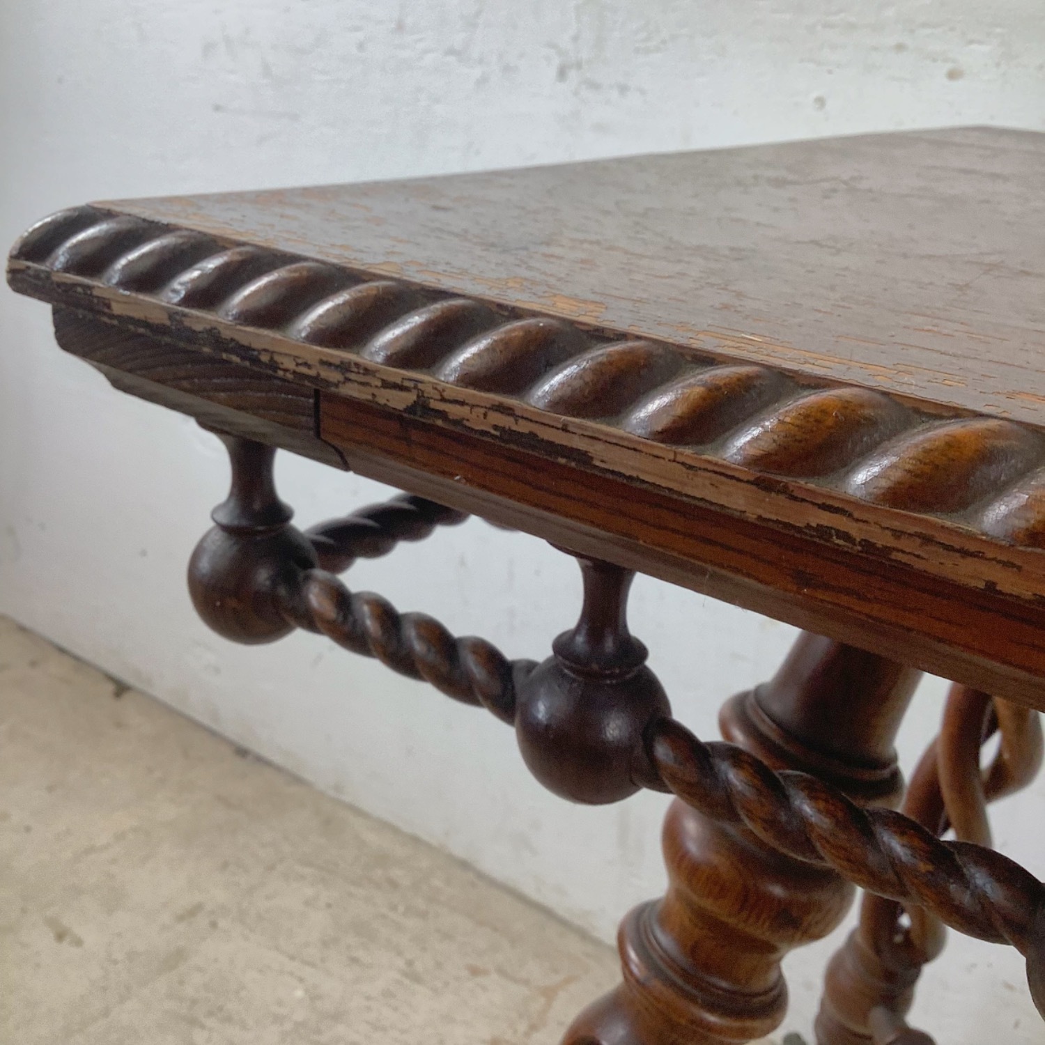 Antique Wood Accent Table, Ball and Claw Feet - image-11