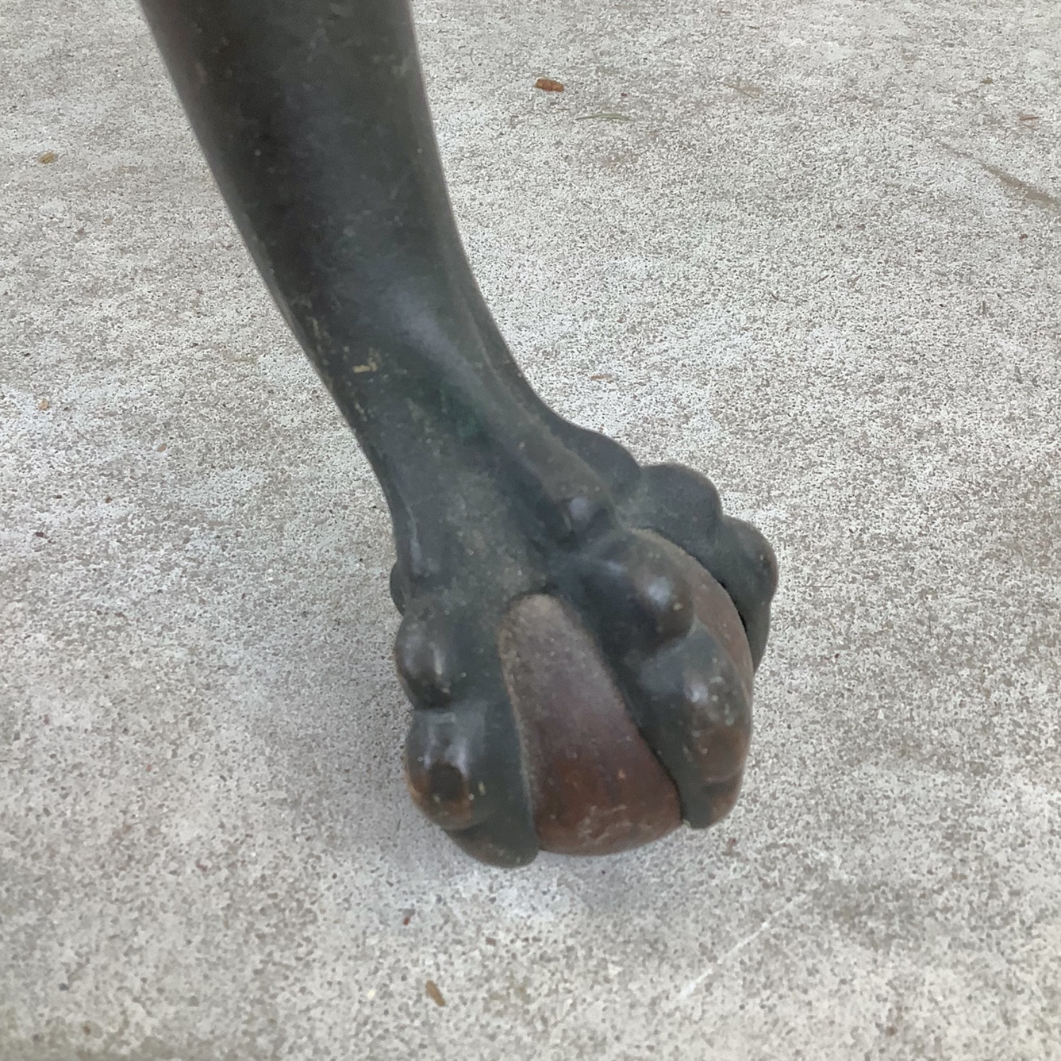 Antique Wood Accent Table, Ball and Claw Feet - image-8