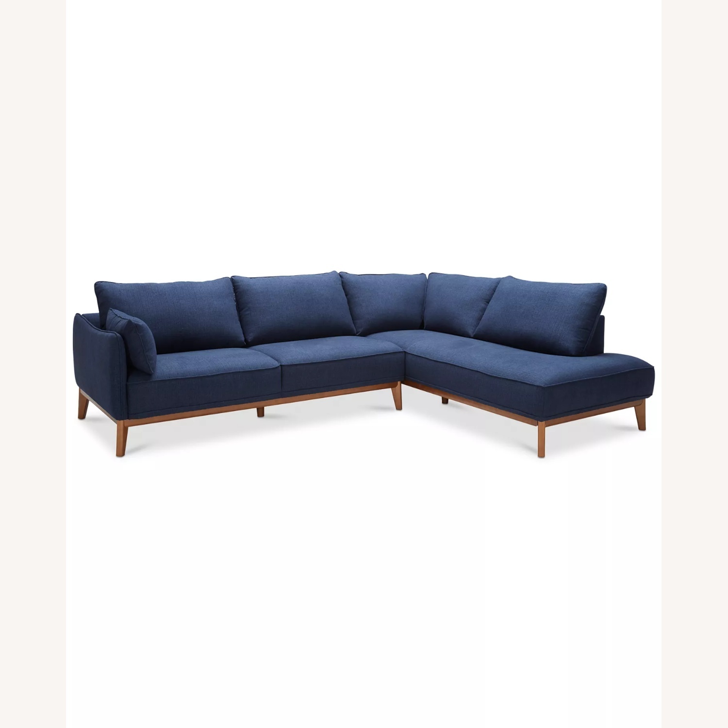 Jollene Mid-Century Modern Navy Blue Sectional - image-4