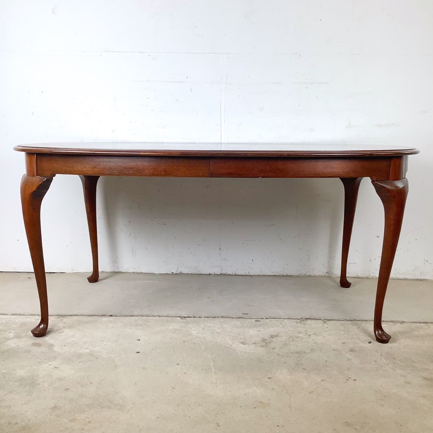 Mahogany Queen Anne Oval Extension Dining Table  - image-1