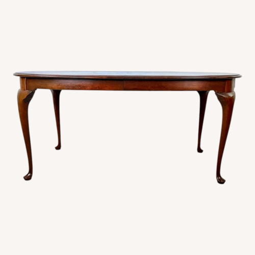 Used Mahogany Queen Anne Oval Extension Dining Table for sale on AptDeco