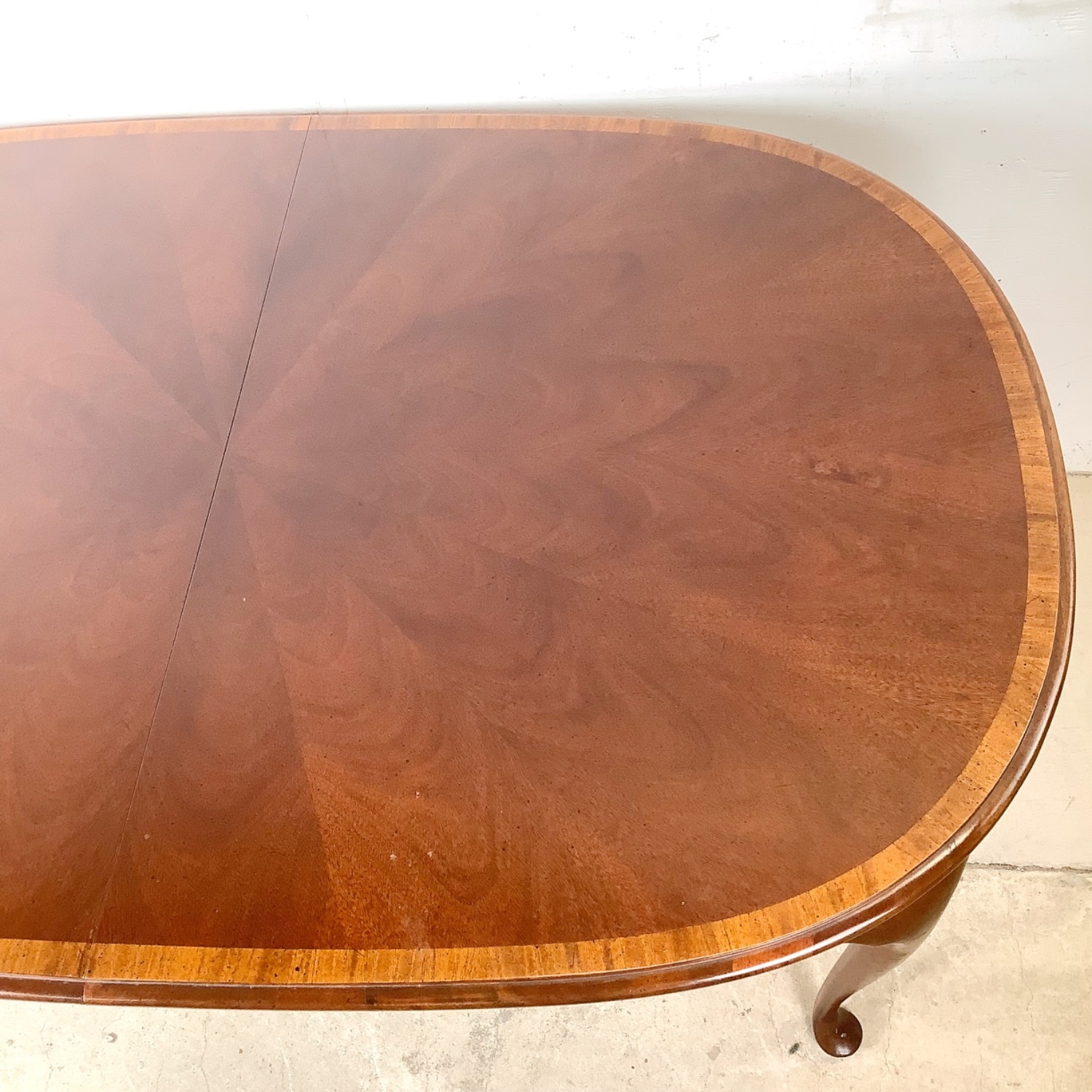 Mahogany Queen Anne Oval Extension Dining Table  - image-6