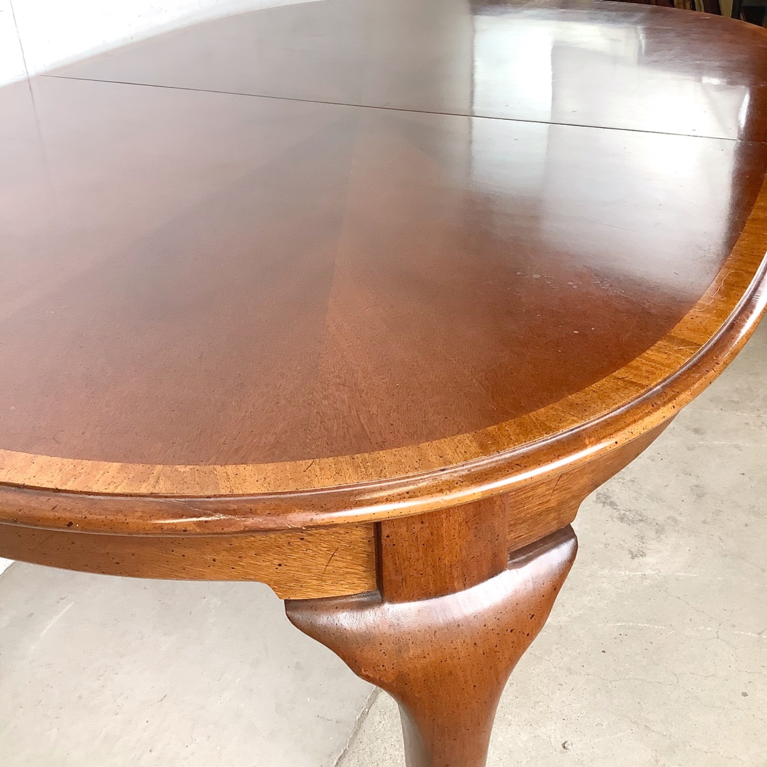 Mahogany Queen Anne Oval Extension Dining Table  - image-7