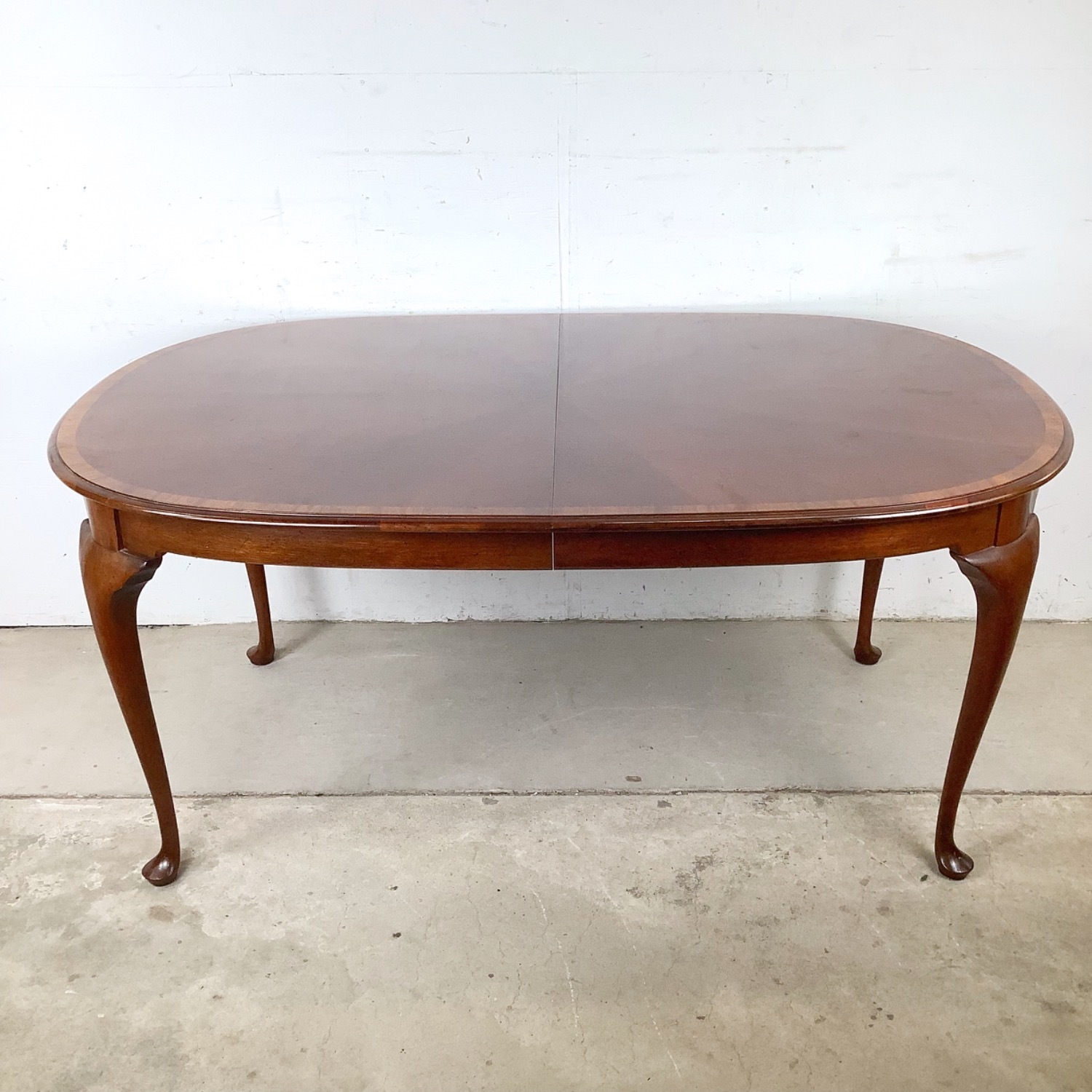 Mahogany Queen Anne Oval Extension Dining Table  - image-2