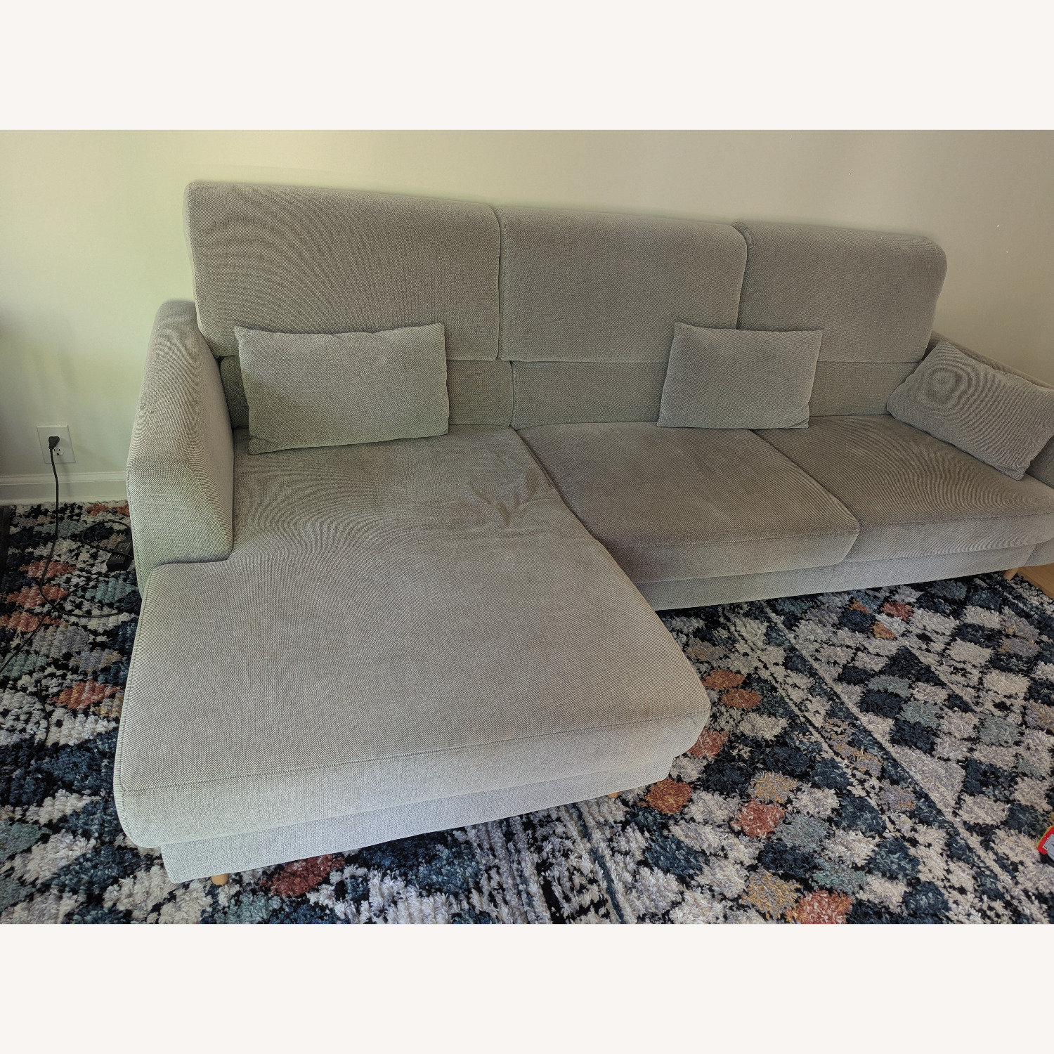 IKEA FINNALA Light Gray Fabric 2 Piece Sectional - image-2