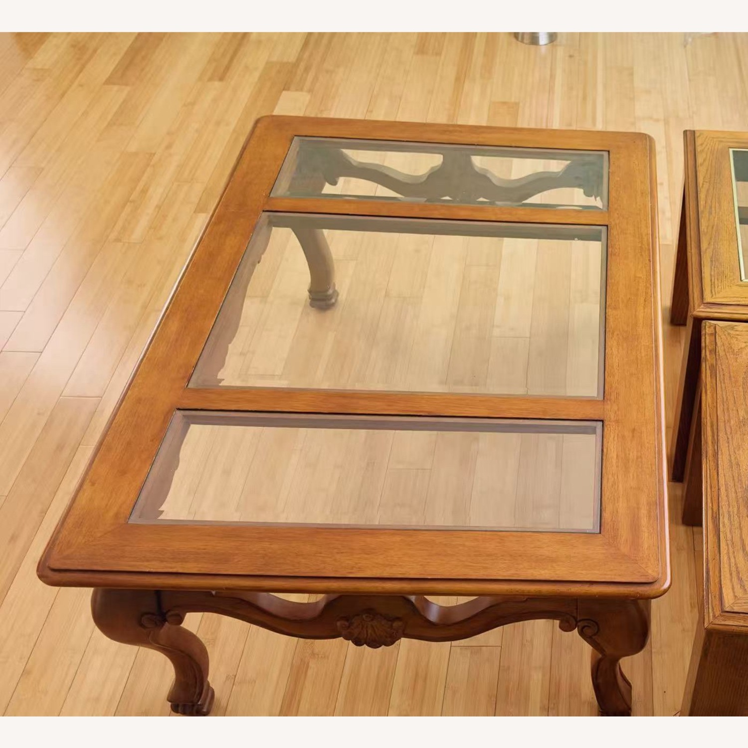 Light Brown Wood Coffee Table and 2 End Tables - image-2