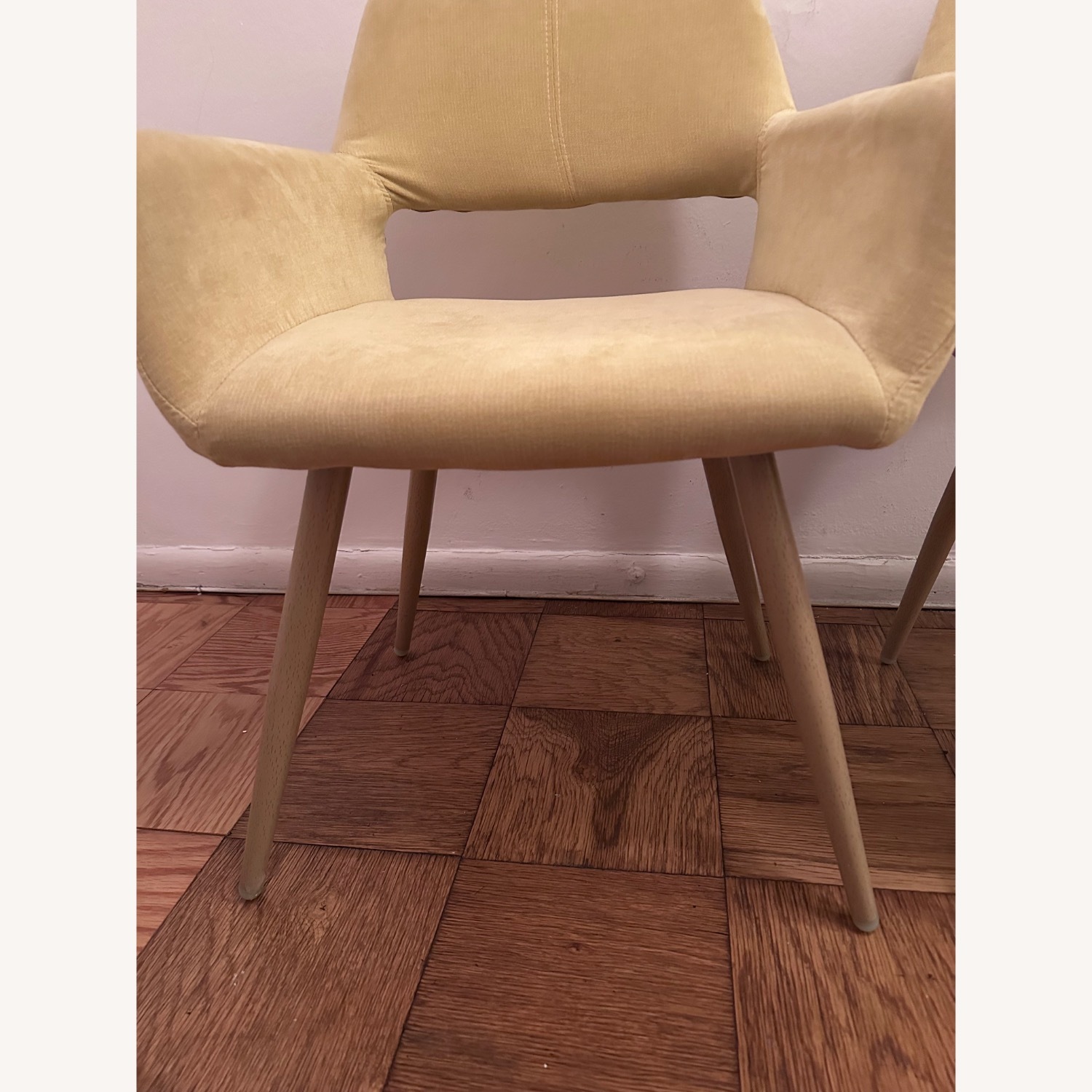 Yellow Linen Dining Chairs - image-2