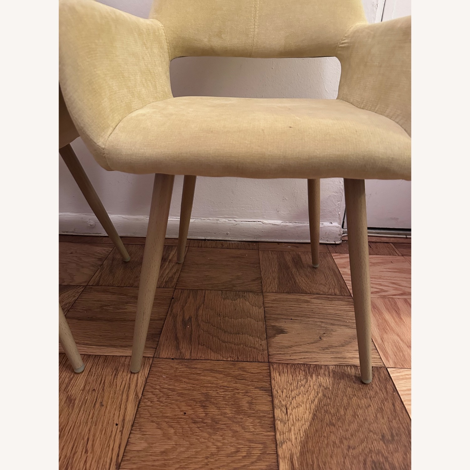 Yellow Linen Dining Chairs - image-4