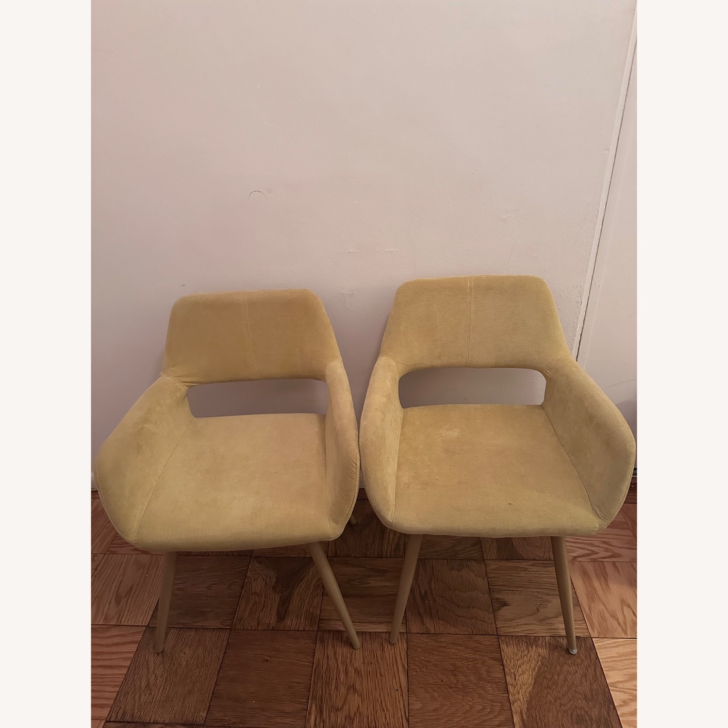 Yellow Linen Dining Chairs - image-1