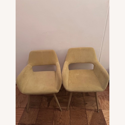 Used Yellow Linen Dining Chairs for sale on AptDeco