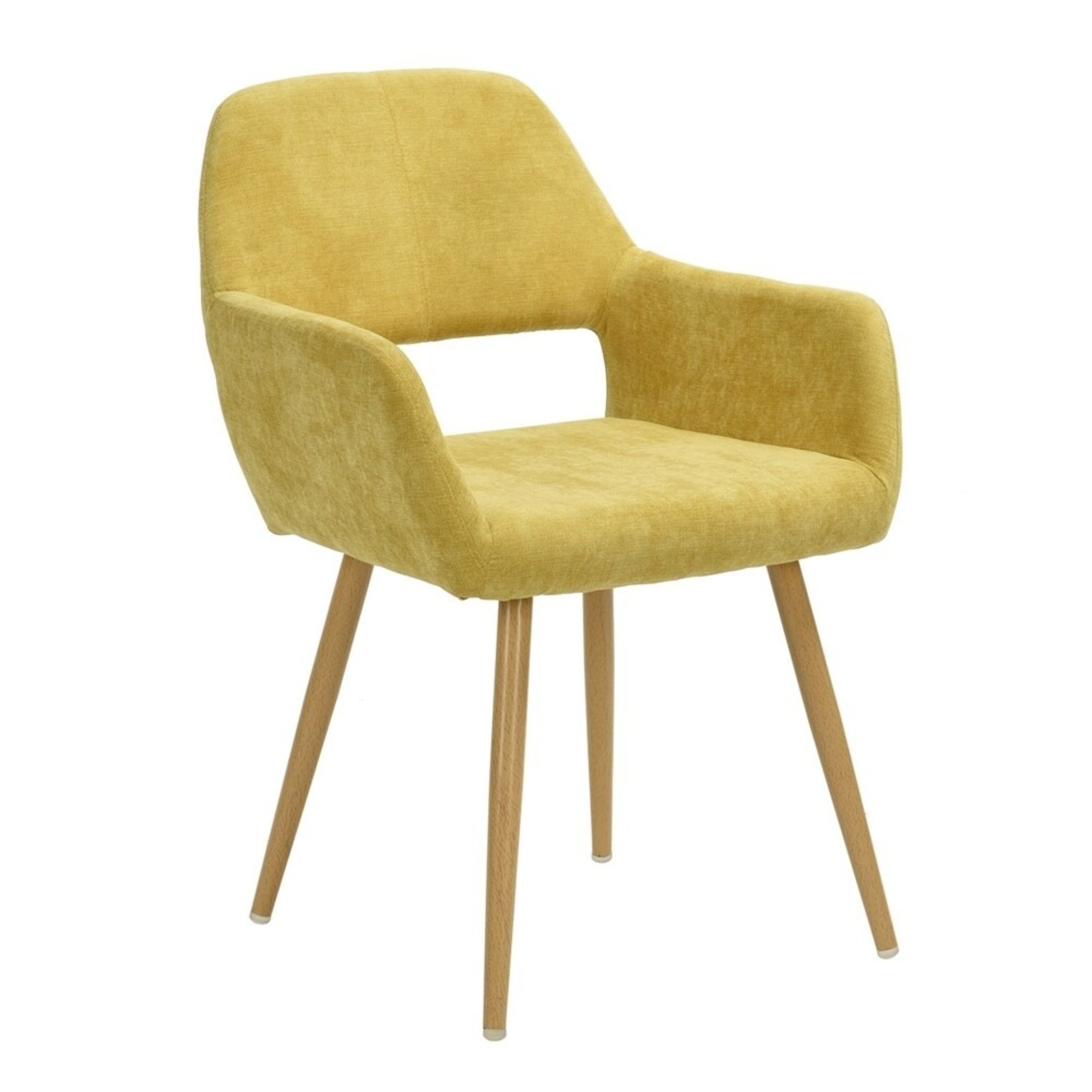 Yellow Linen Dining Chairs - image-5