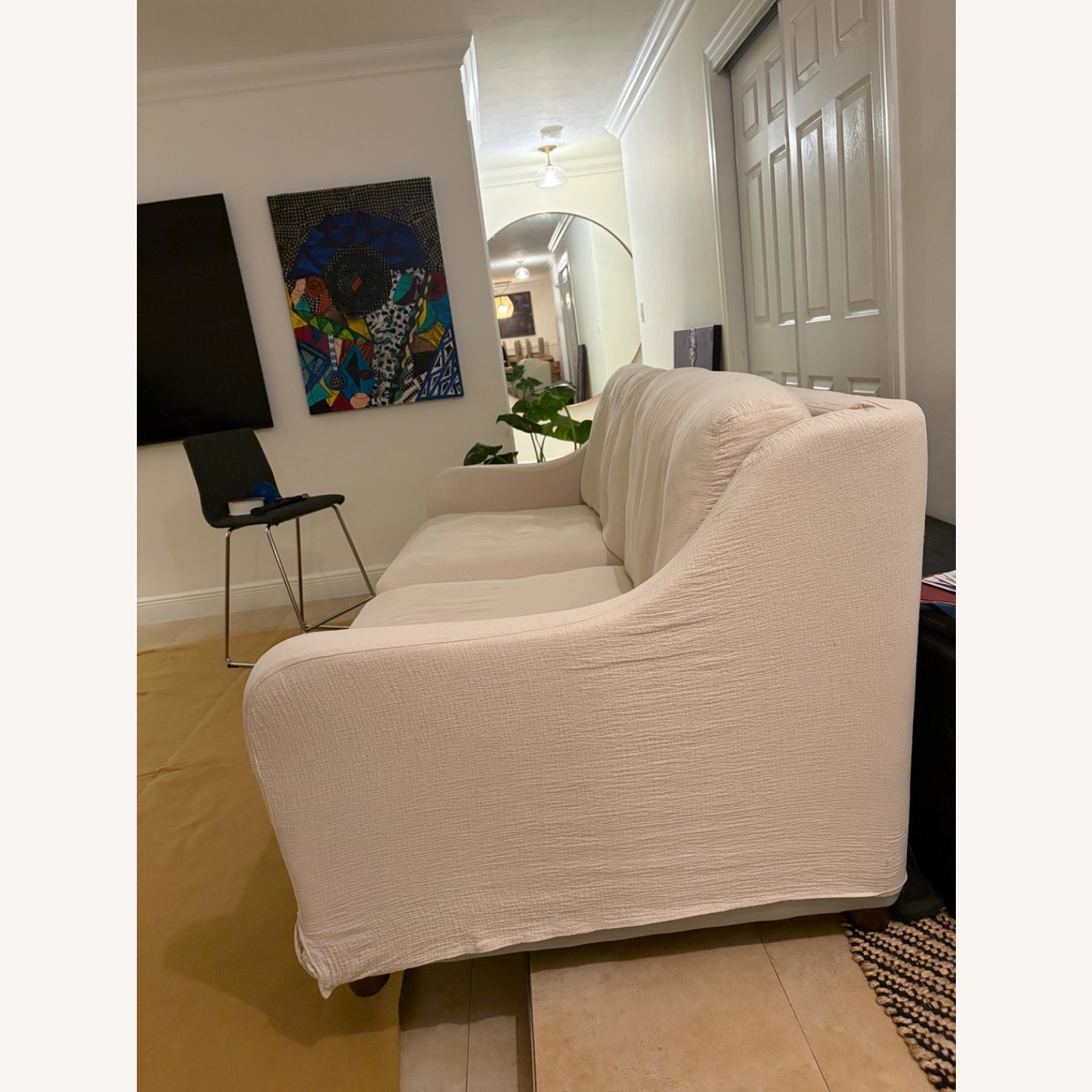 Sixpenny Esme White Linen 3+ Seater Sofa - image-3
