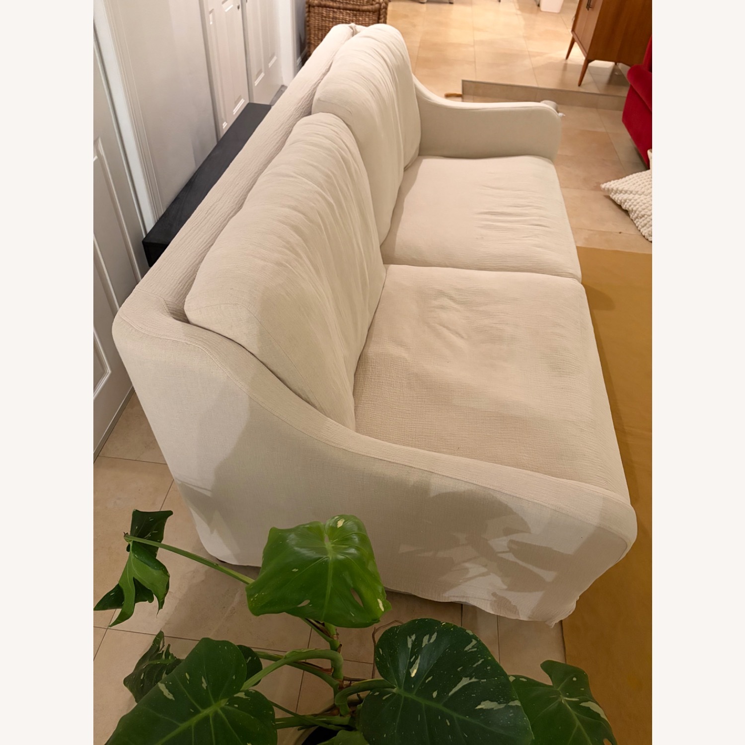 Sixpenny Esme White Linen 3+ Seater Sofa - image-1