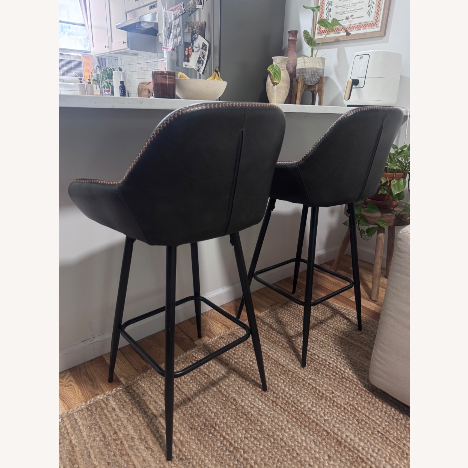 Wayfair Dark Gray Faux Leather Stools - image-3