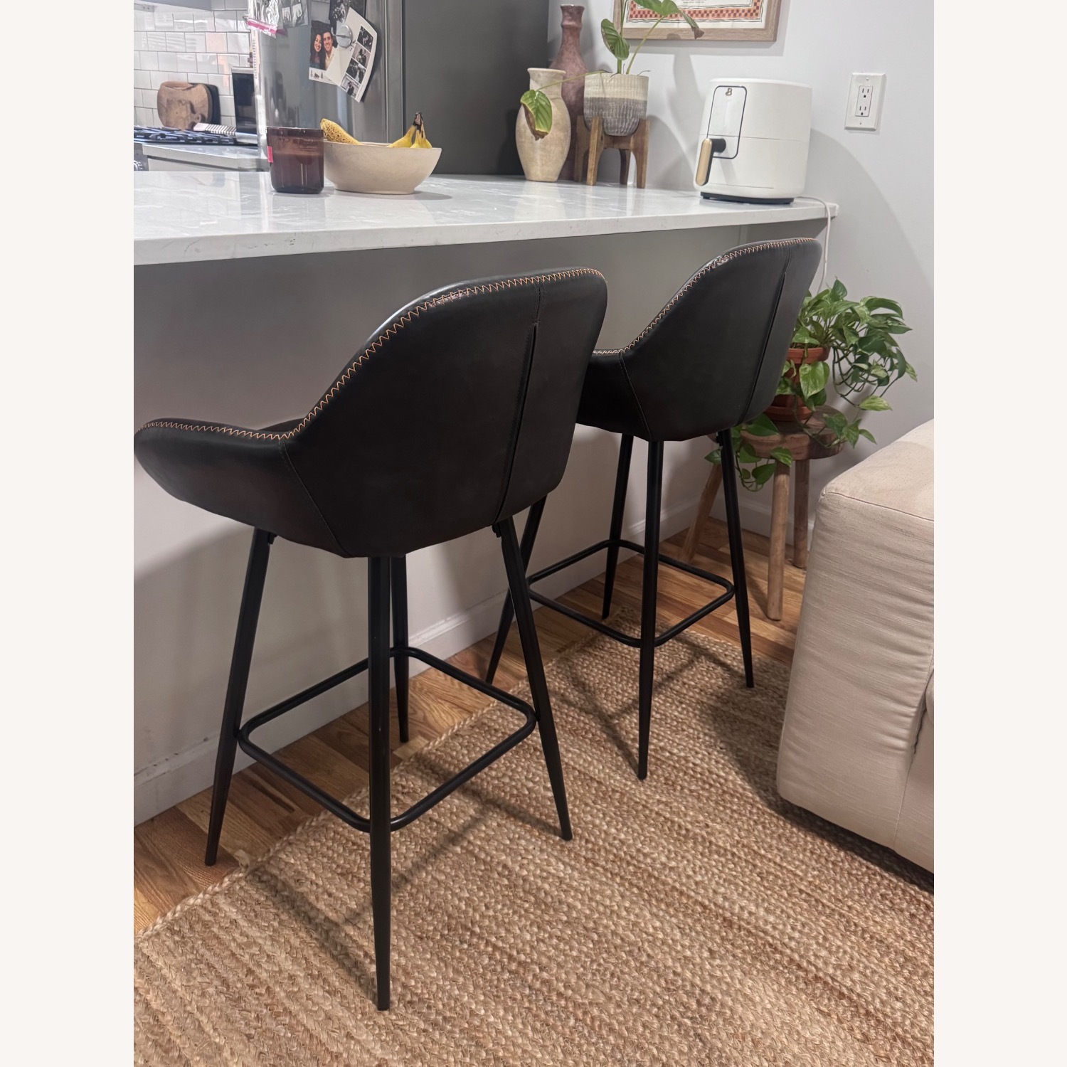 Wayfair Dark Gray Faux Leather Stools - image-1