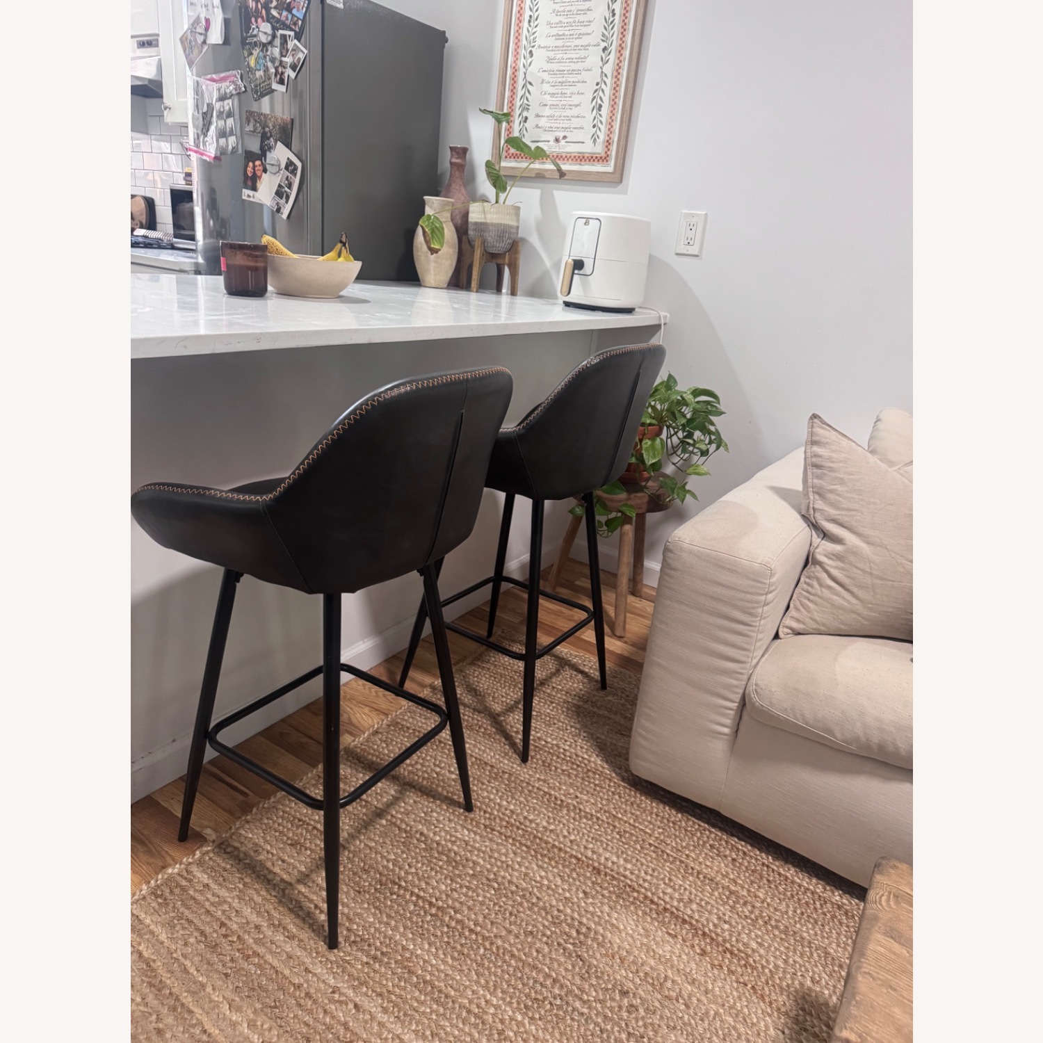 Wayfair Dark Gray Faux Leather Stools - image-4