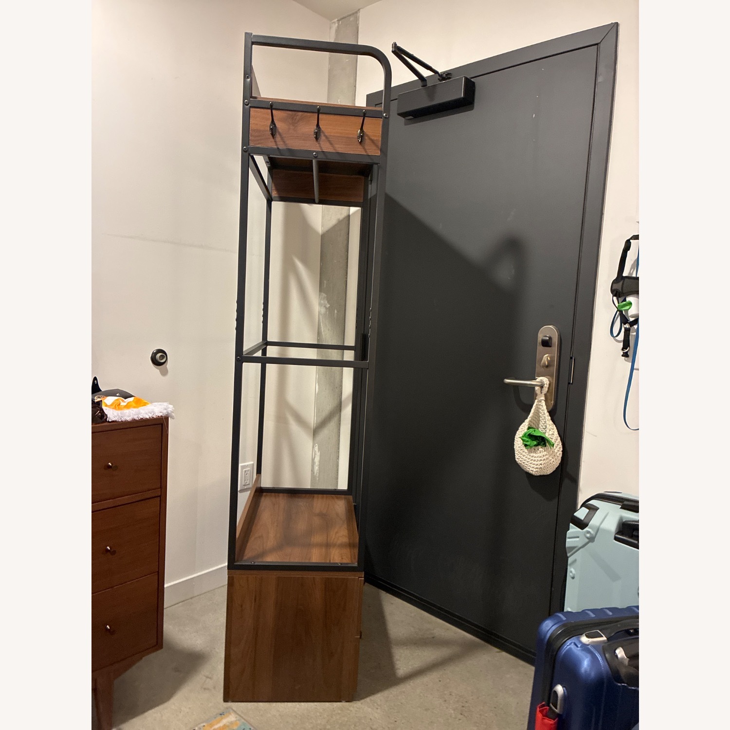 Tribesigns Dark Brown Metal Armoire - image-3