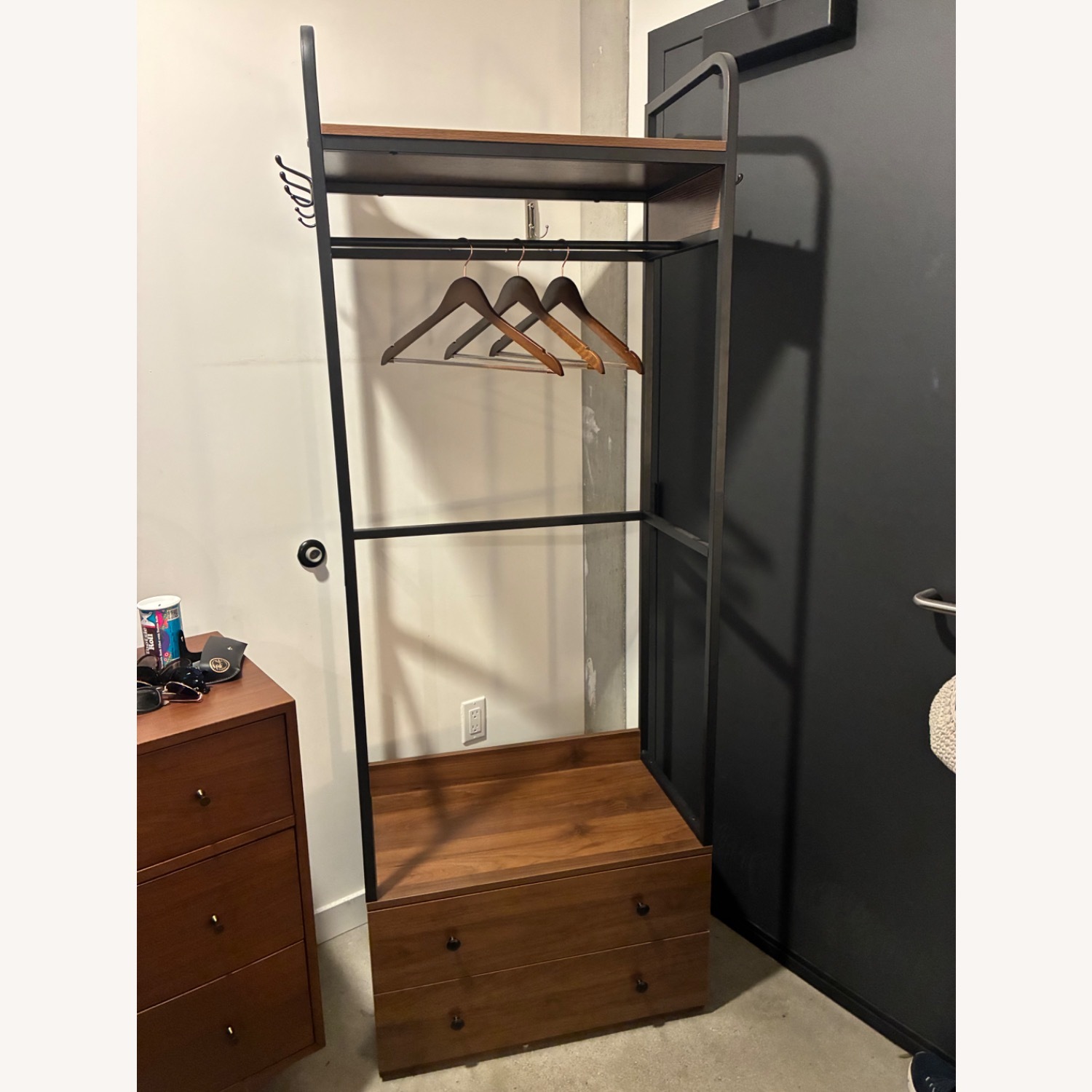 Tribesigns Dark Brown Metal Armoire - image-2