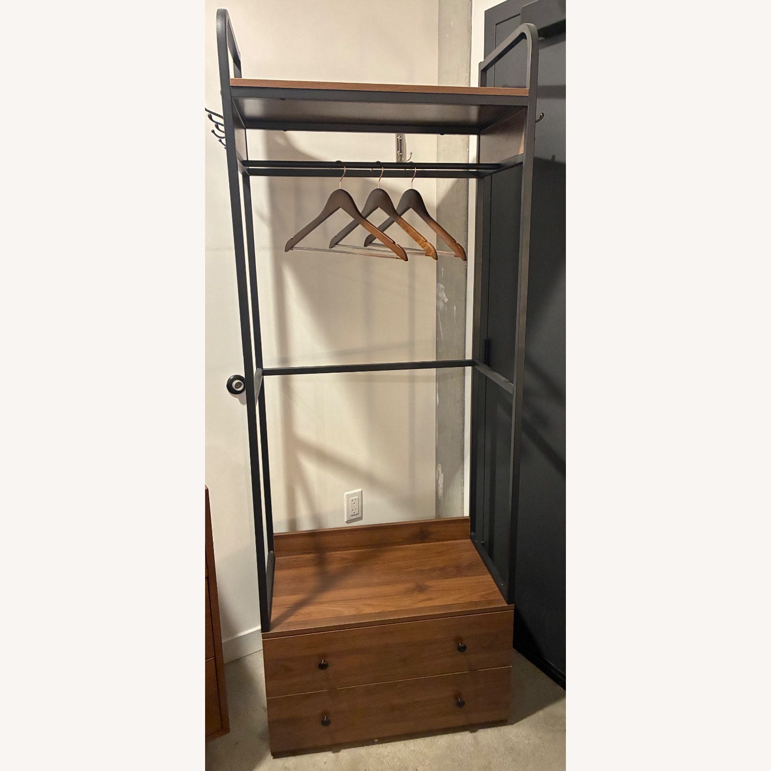 Tribesigns Dark Brown Metal Armoire - image-1