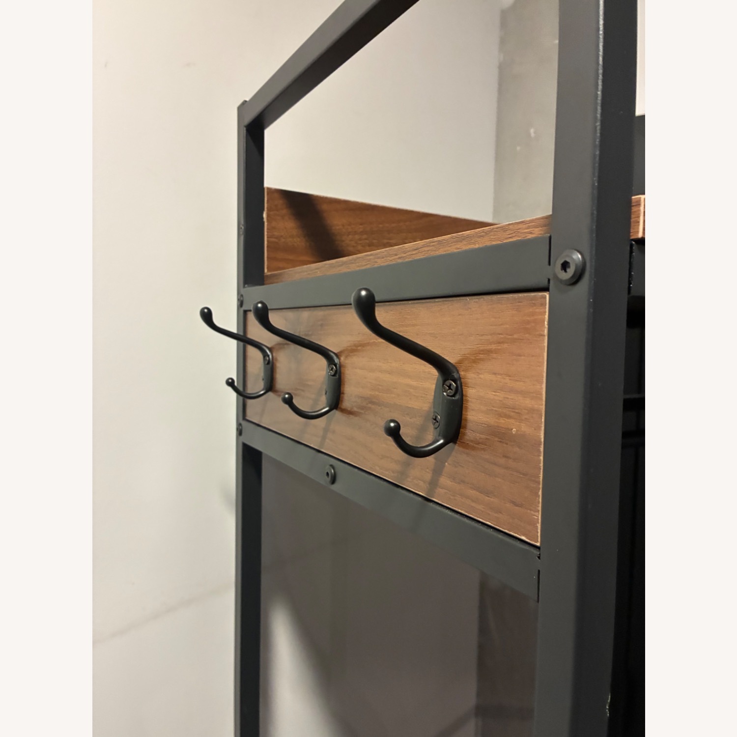 Tribesigns Dark Brown Metal Armoire - image-4