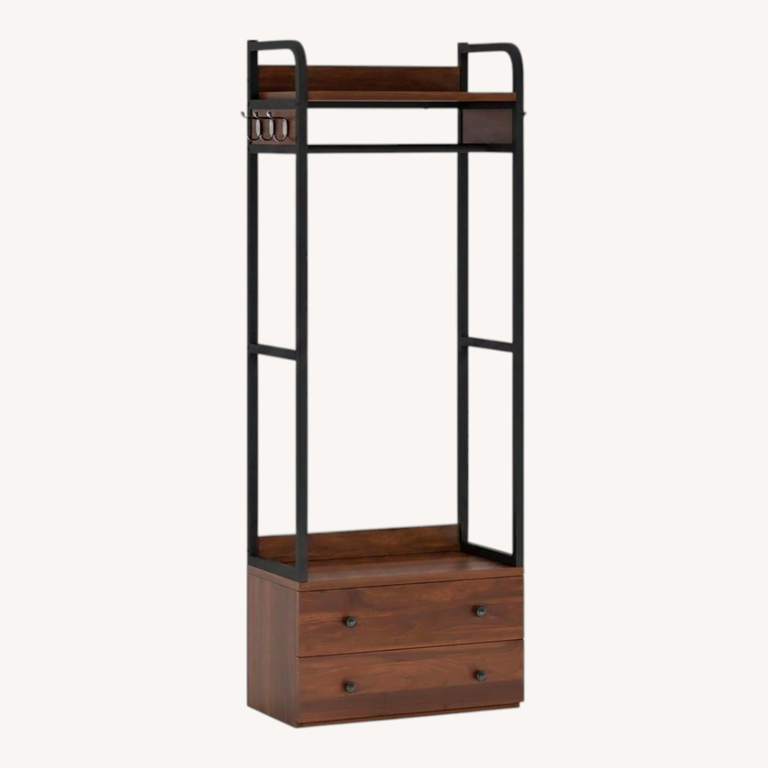 Tribesigns Dark Brown Metal Armoire - image-0