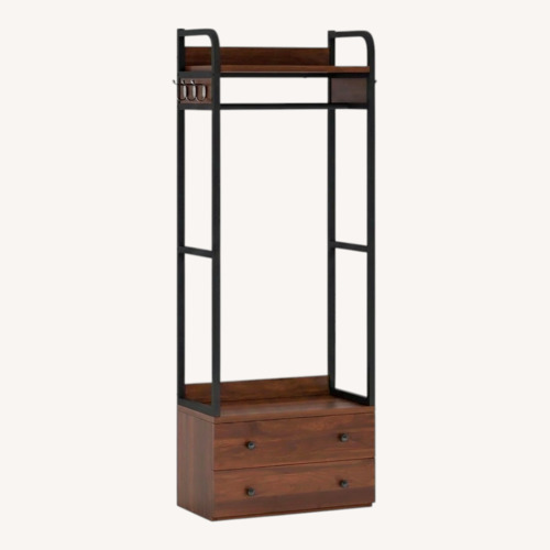 Used Tribesigns Dark Brown Metal Armoire for sale on AptDeco