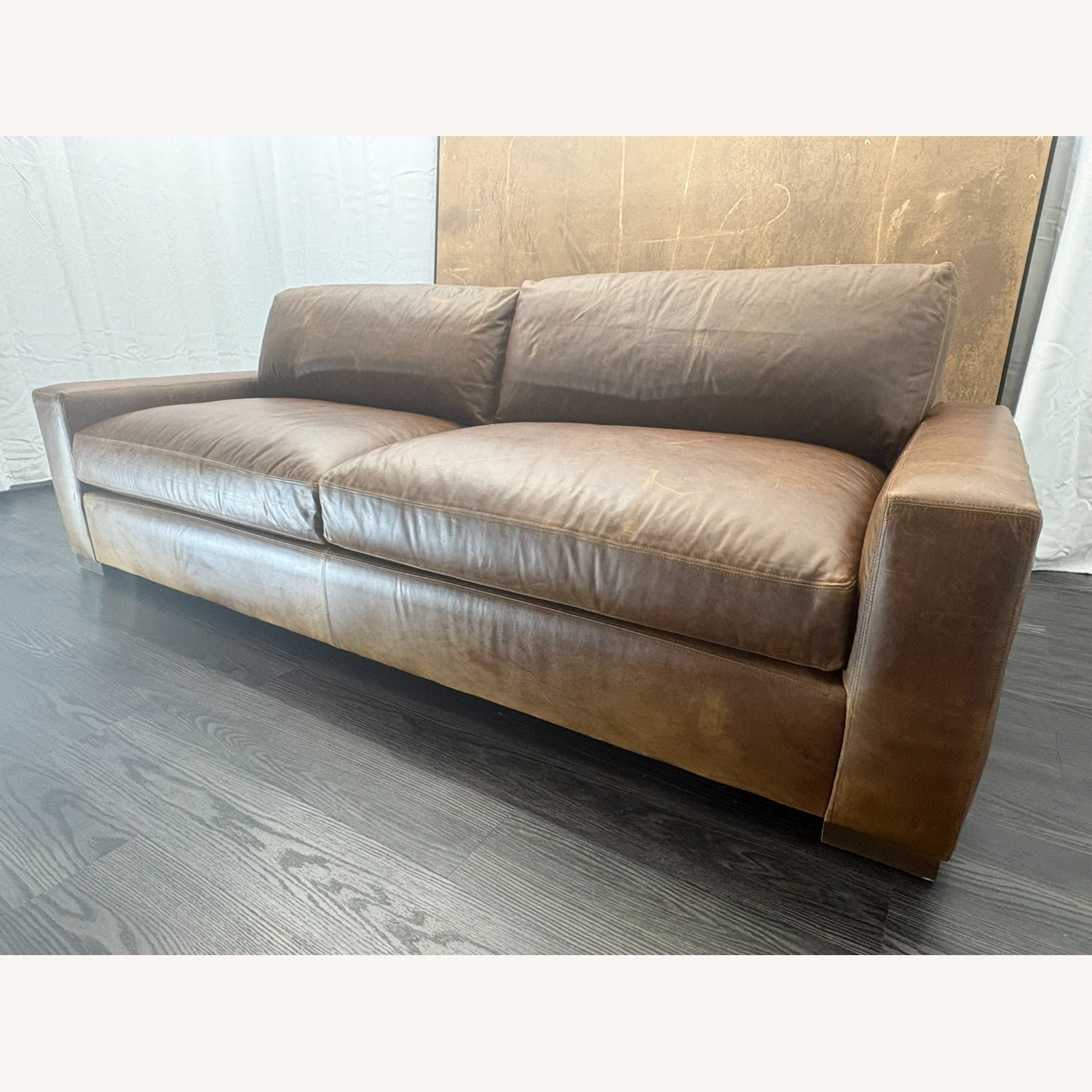 Restoration Hardware Maxwell Leather 2-Cushion Sofa | Leather - image-22