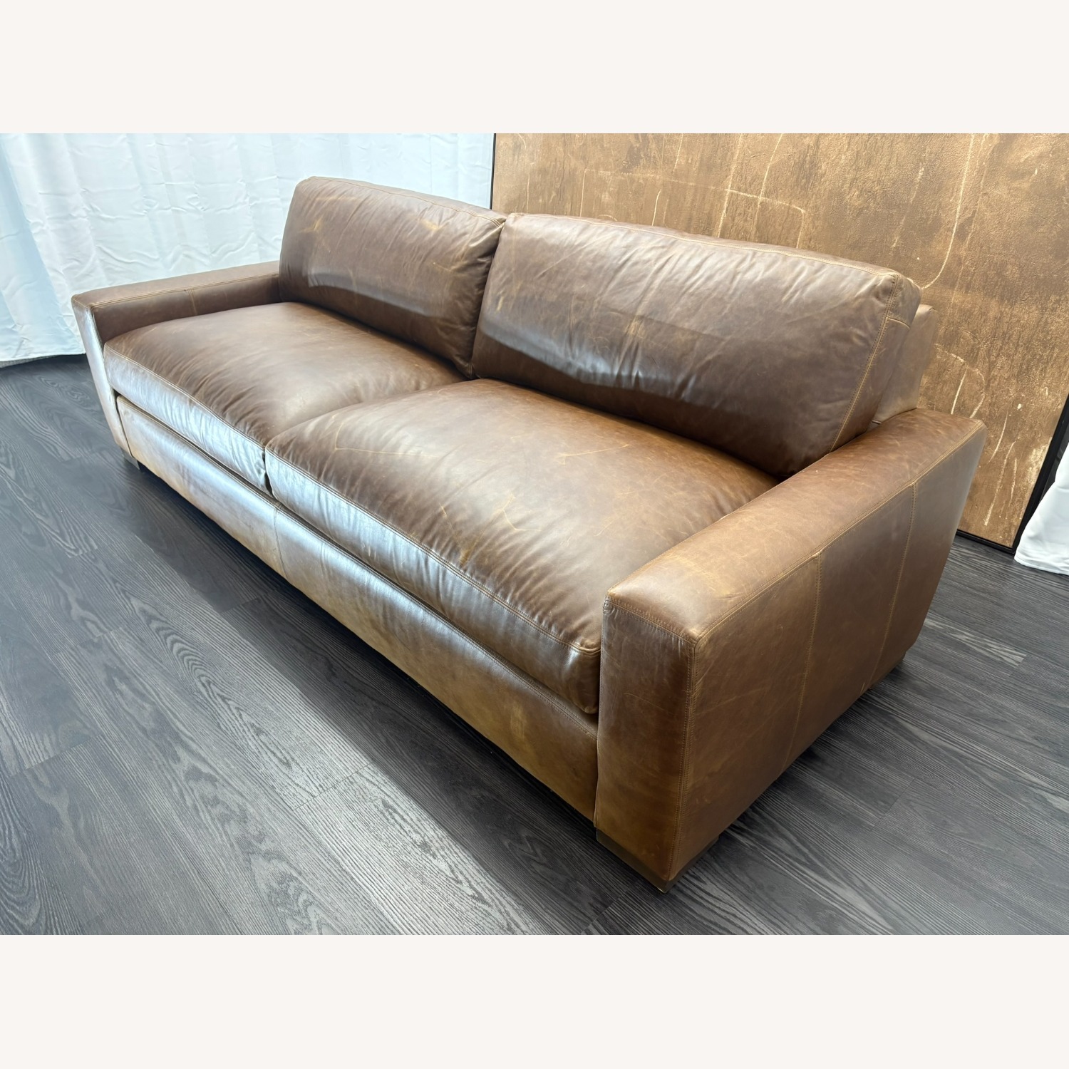 Restoration Hardware Maxwell Leather 2-Cushion Sofa | Leather - image-15
