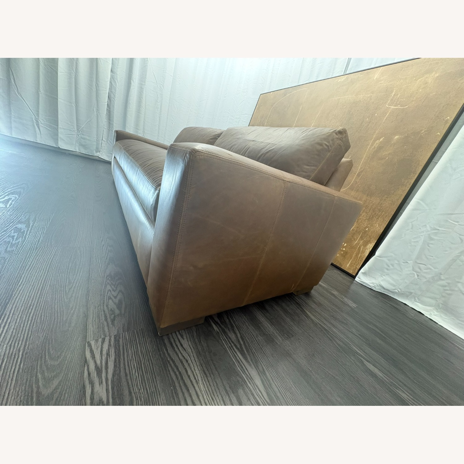 Restoration Hardware Maxwell Leather 2-Cushion Sofa | Leather - image-4