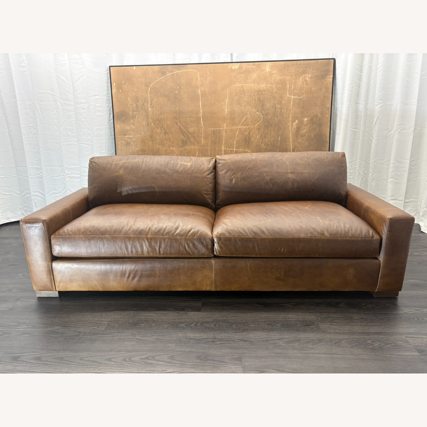 Restoration Hardware Maxwell Leather 2-Cushion Sofa | Leather - image-14