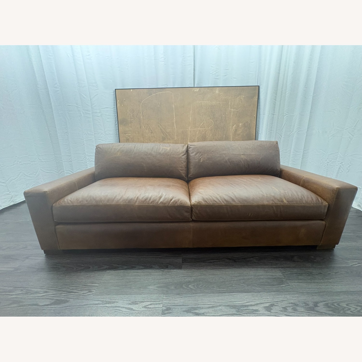 Restoration Hardware Maxwell Leather 2-Cushion Sofa | Leather - image-8