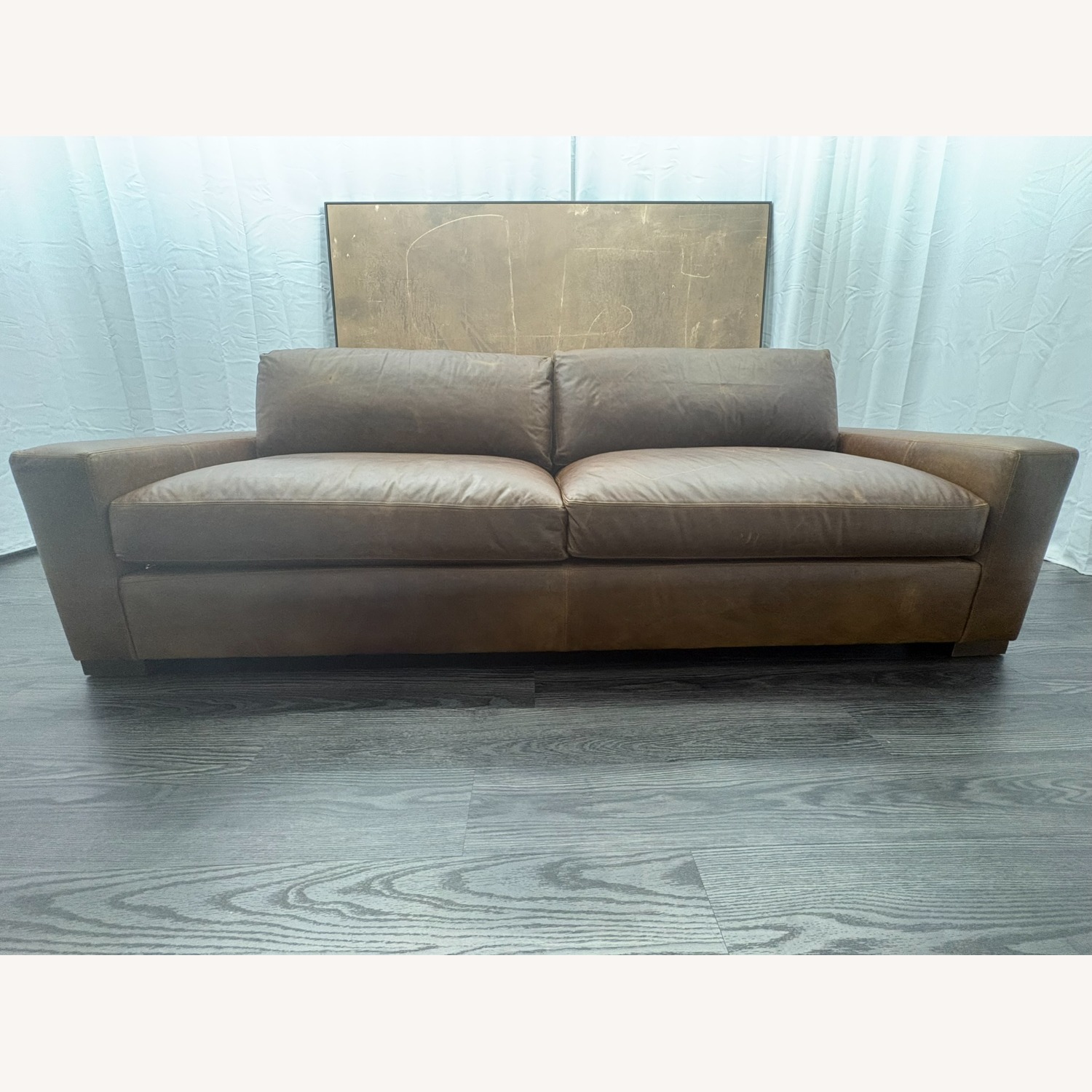 Restoration Hardware Maxwell Leather 2-Cushion Sofa | Leather - image-6