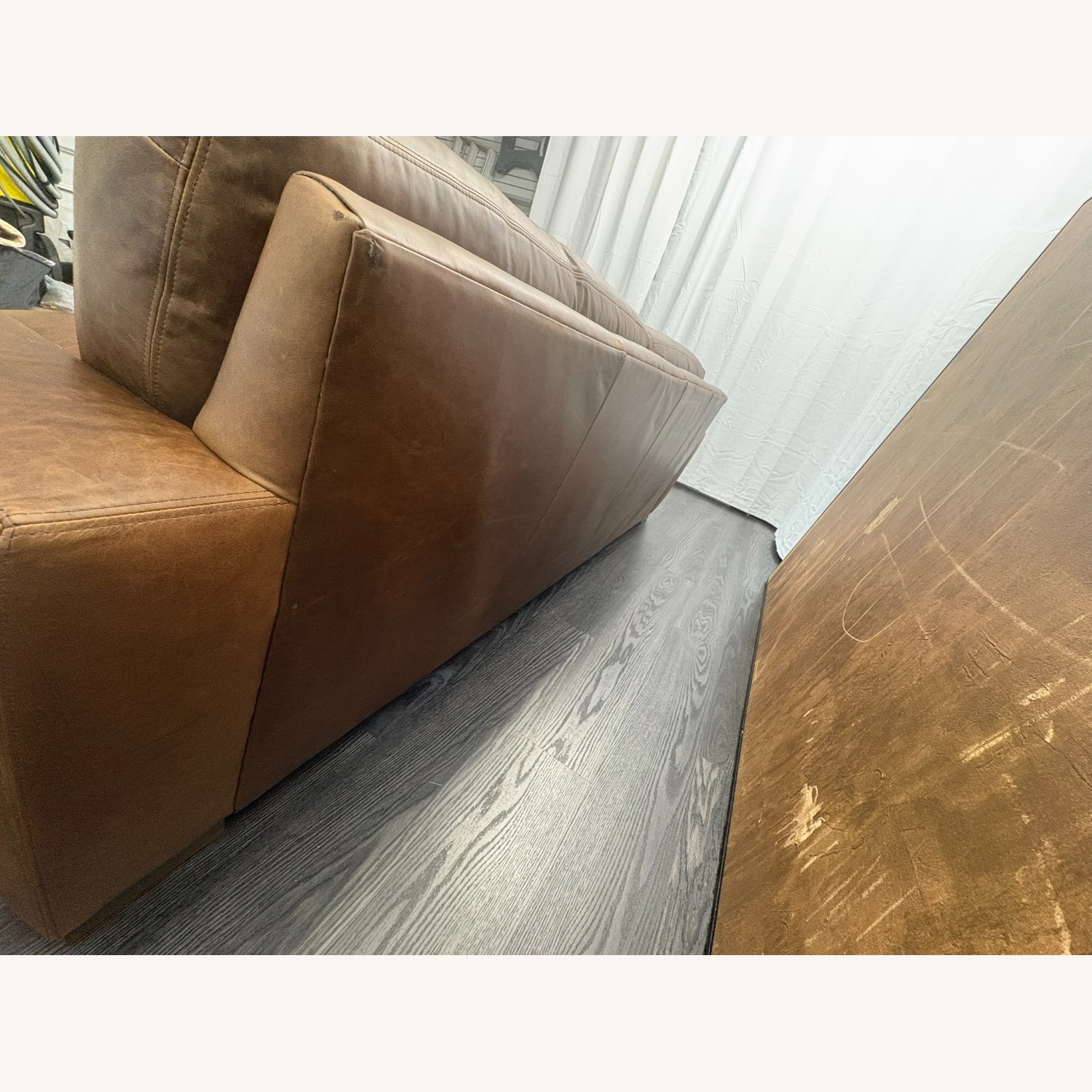 Restoration Hardware Maxwell Leather 2-Cushion Sofa | Leather - image-5