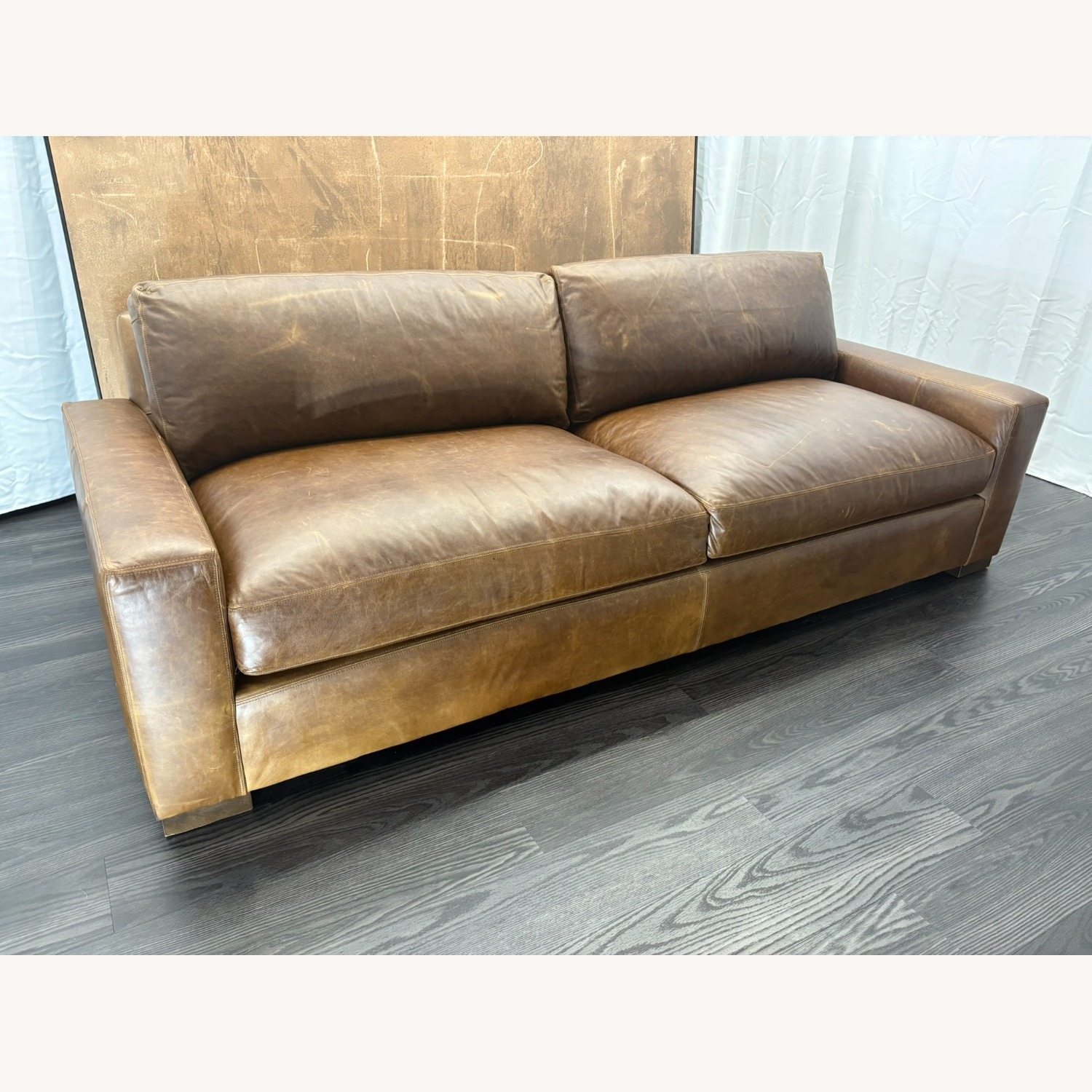Restoration Hardware Maxwell Leather 2-Cushion Sofa | Leather - image-24