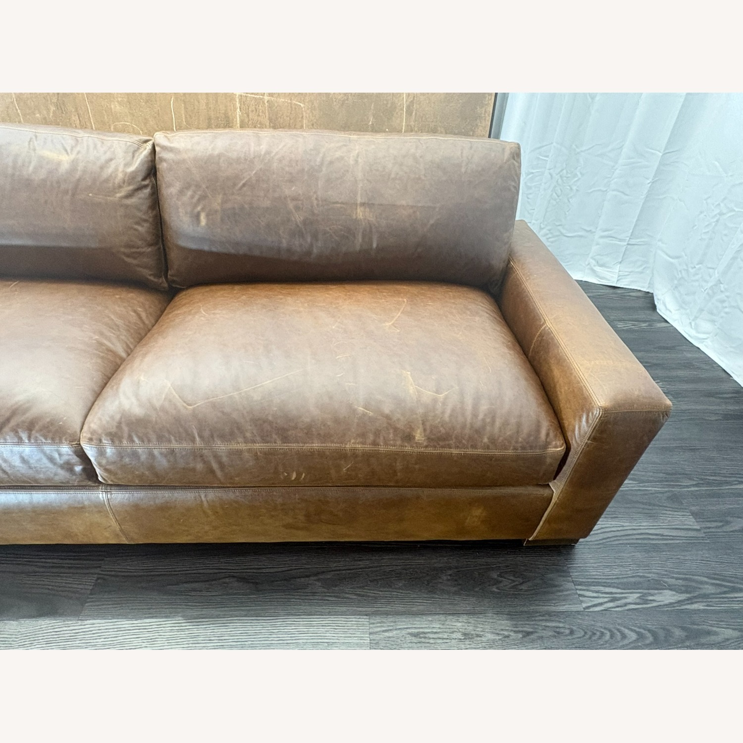 Restoration Hardware Maxwell Leather 2-Cushion Sofa | Leather - image-2