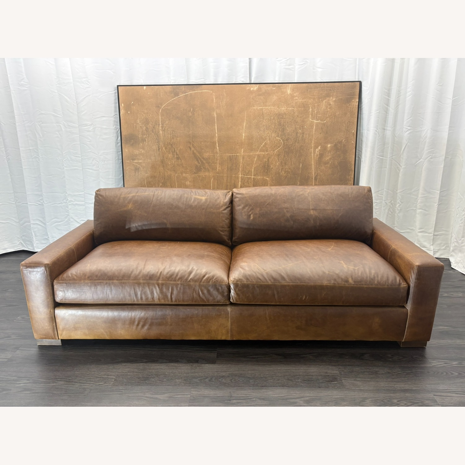 Restoration Hardware Maxwell Leather 2-Cushion Sofa | Leather - image-23