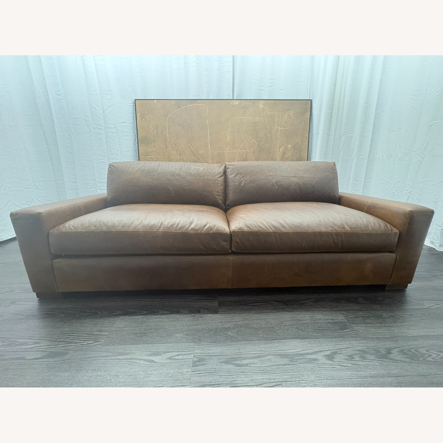 Restoration Hardware Maxwell Leather 2-Cushion Sofa | Leather - image-1