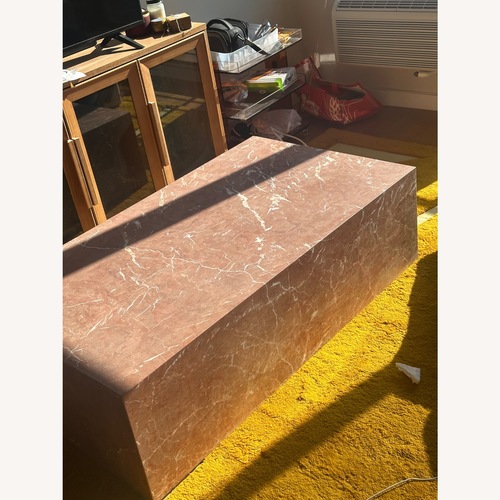 Used Coral Marble Plinth Table for sale on AptDeco