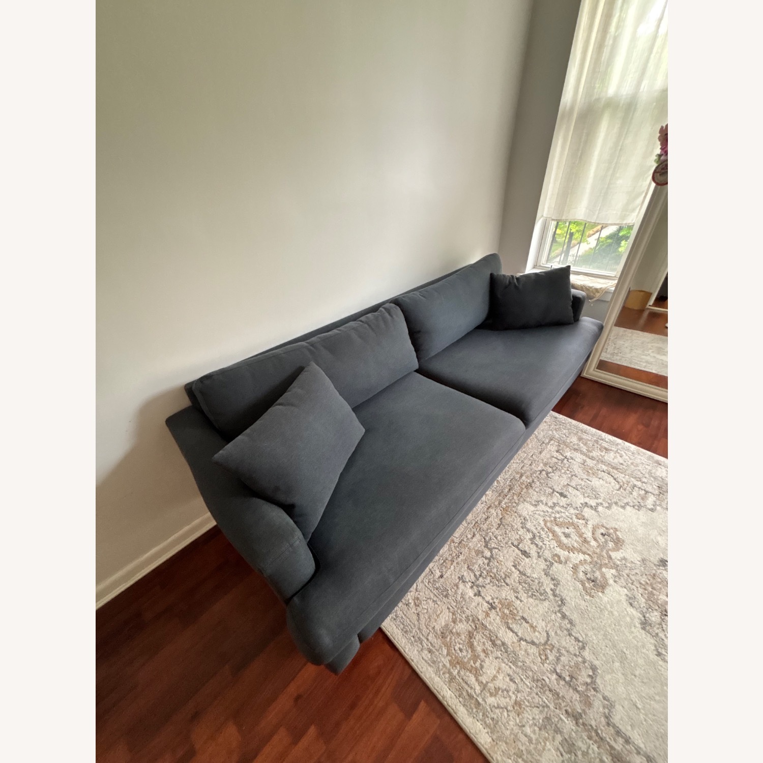 AllModern Mid Century Deep Blue Sofa - image-11