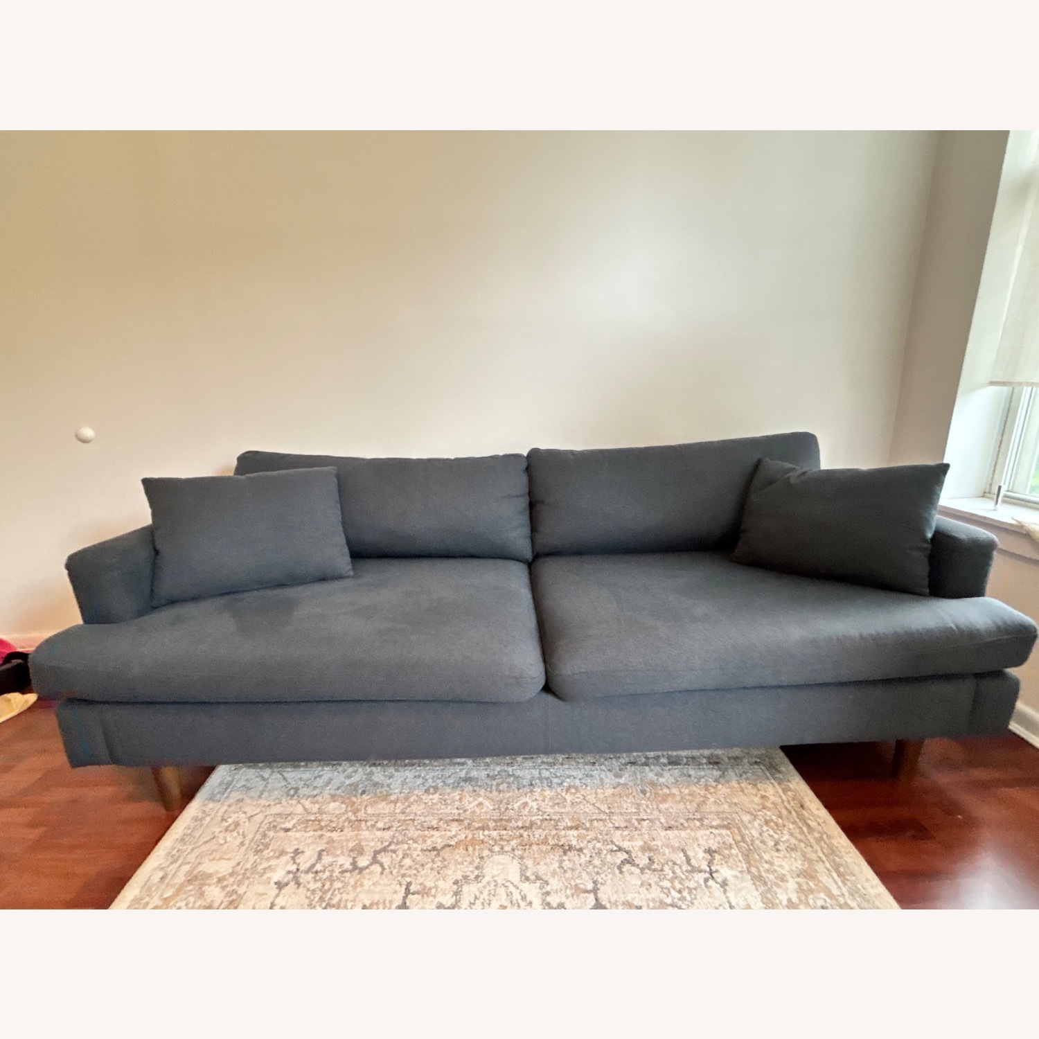 AllModern Mid Century Deep Blue Sofa - image-6