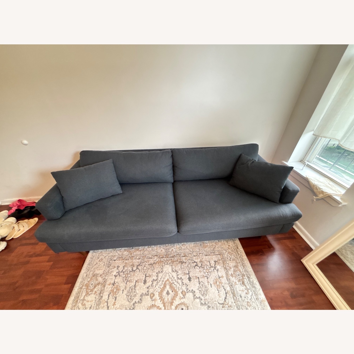AllModern Mid Century Deep Blue Sofa - image-8