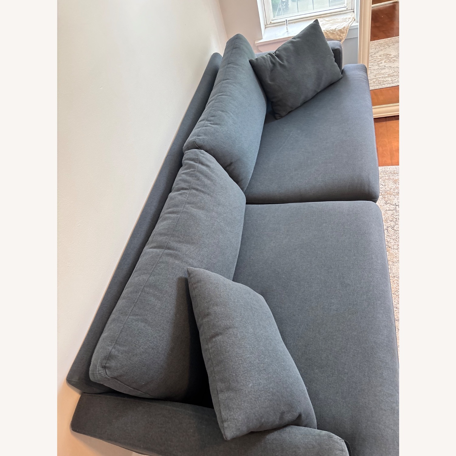 AllModern Mid Century Deep Blue Sofa - image-3