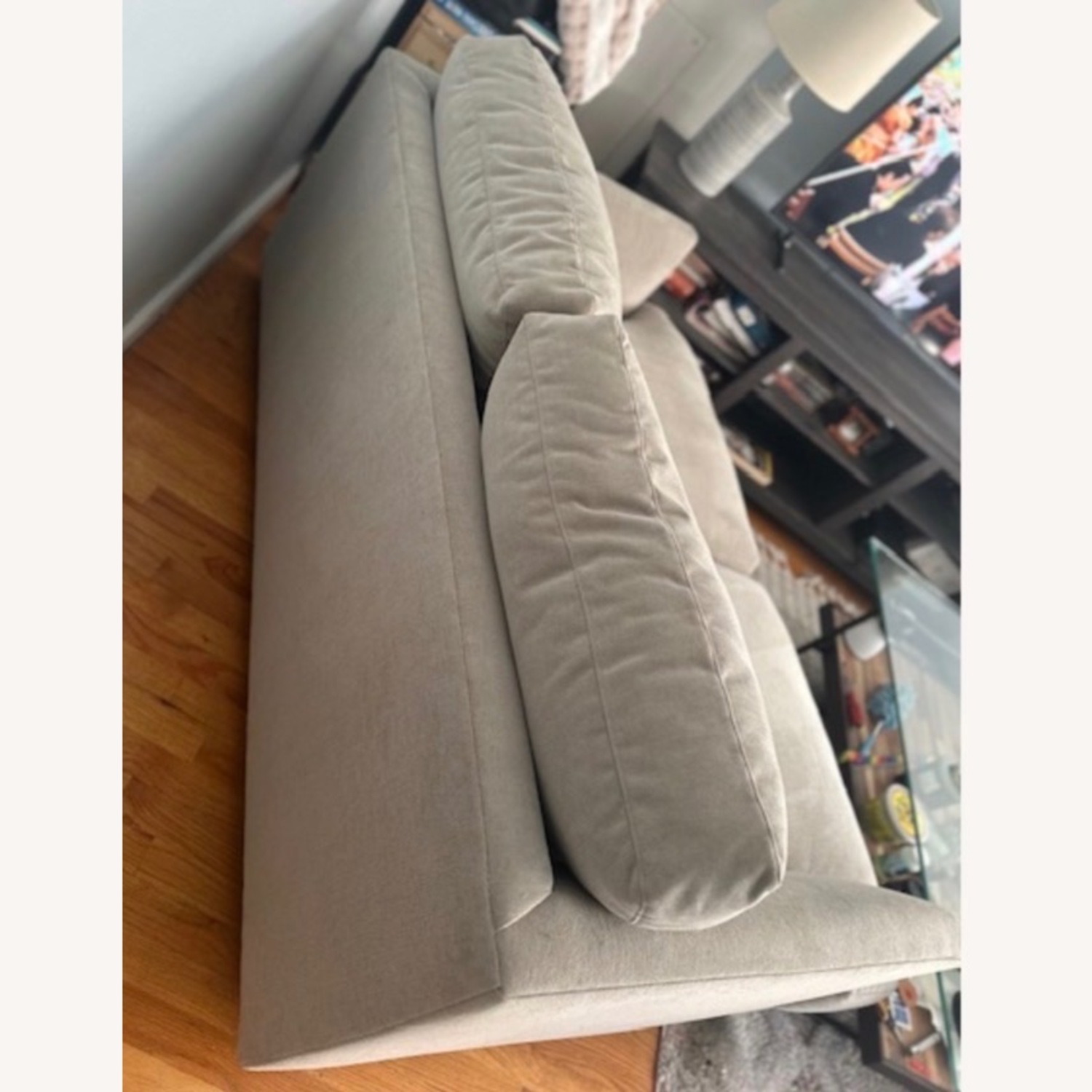 West Elm Haven Light Brown Suede 2 Seater Sofa - image-4