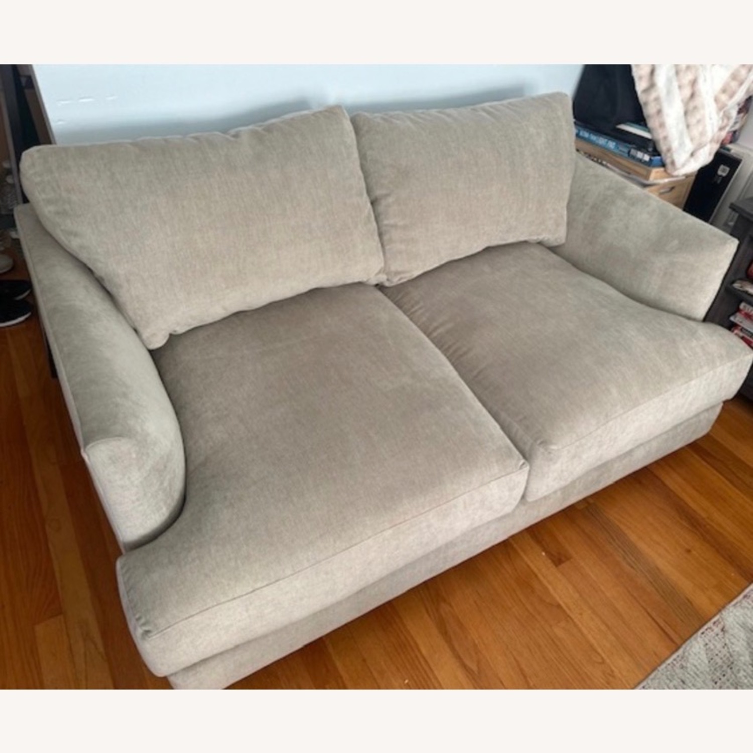 West Elm Haven Light Brown Suede 2 Seater Sofa - image-1