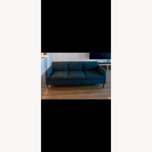 Used West Elm Hamilton Custom 3 Seater Blue Sofa for sale on AptDeco