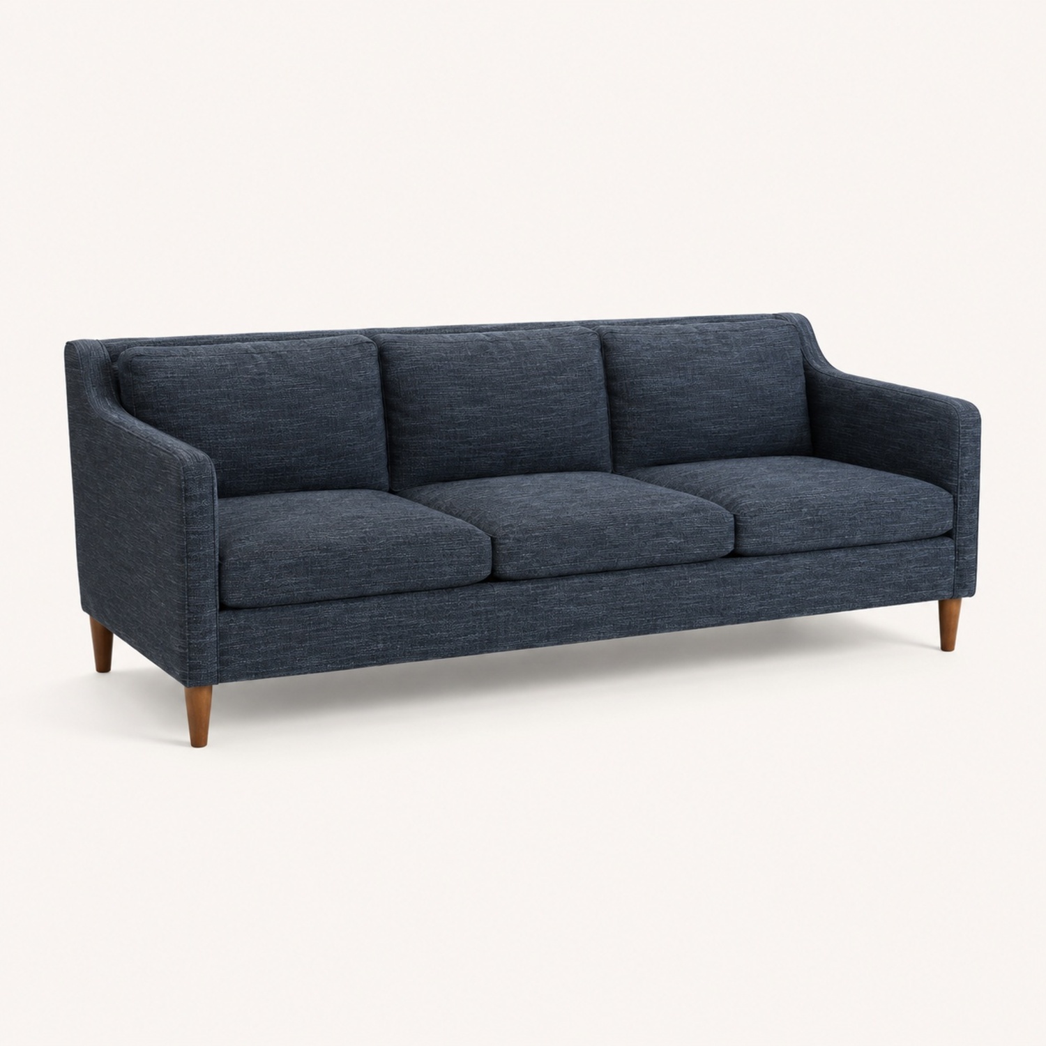 West Elm Hamilton Custom 3 Seater Blue Sofa - image-0