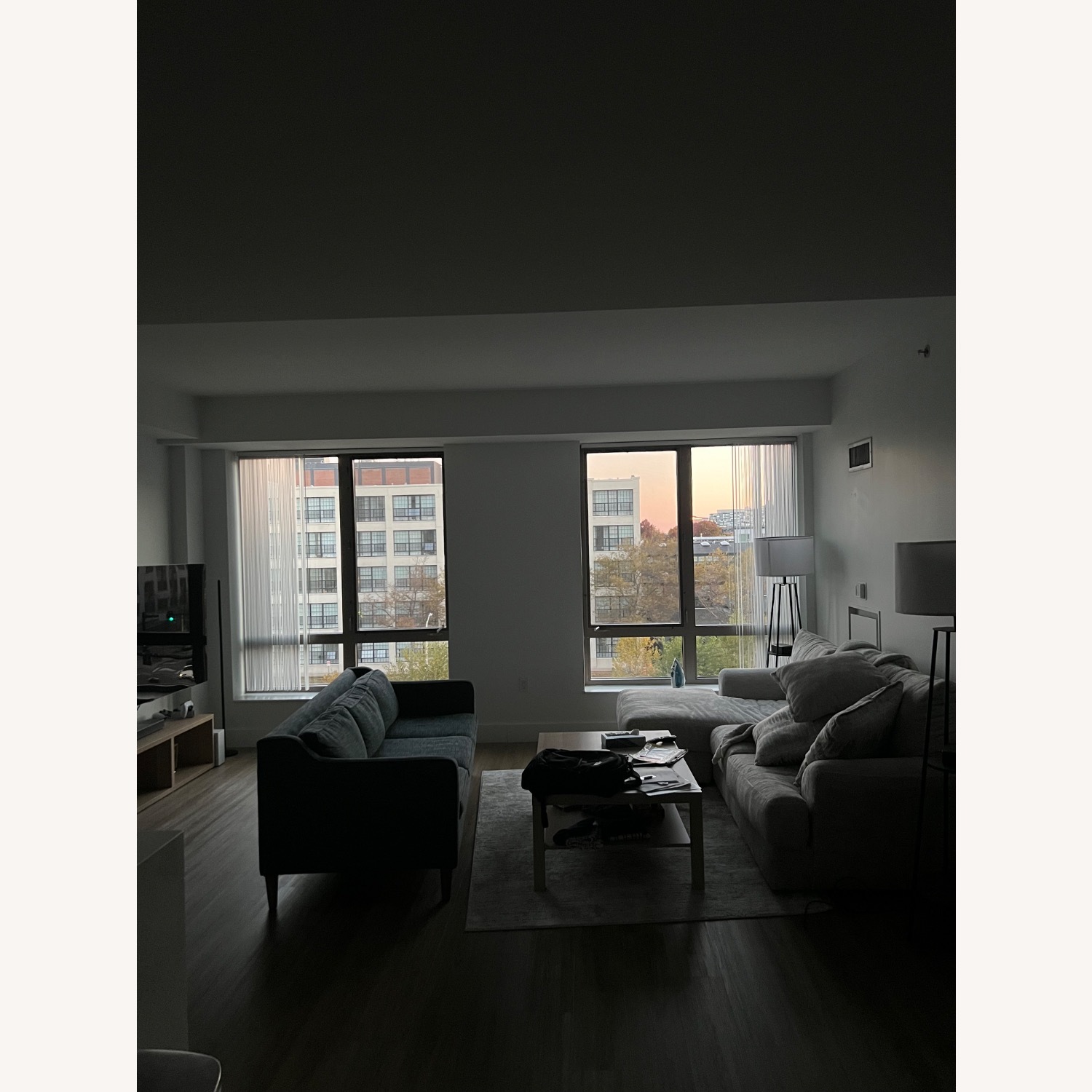 West Elm Hamilton Custom 3 Seater Blue Sofa - image-3