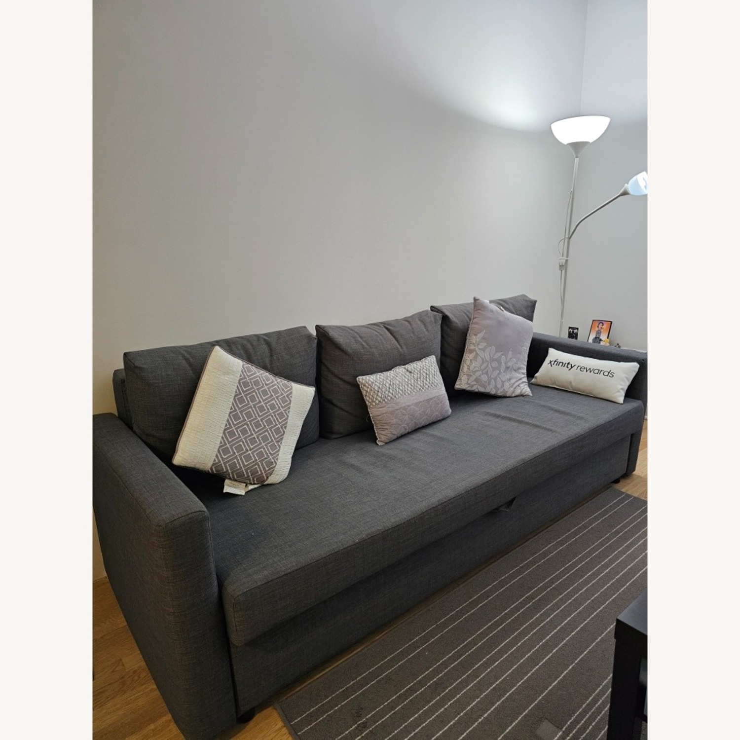 IKEA FRIHETEN Light Gray Sleeper Sofa - image-1