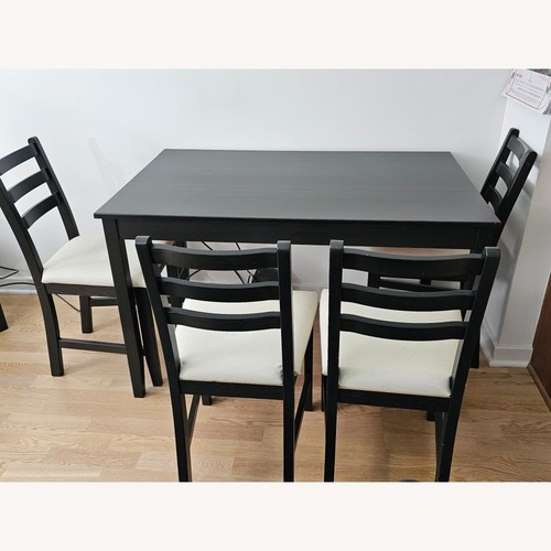 Used IKEA Ekedalen Black Dining Table & 4 Chairs for sale on AptDeco